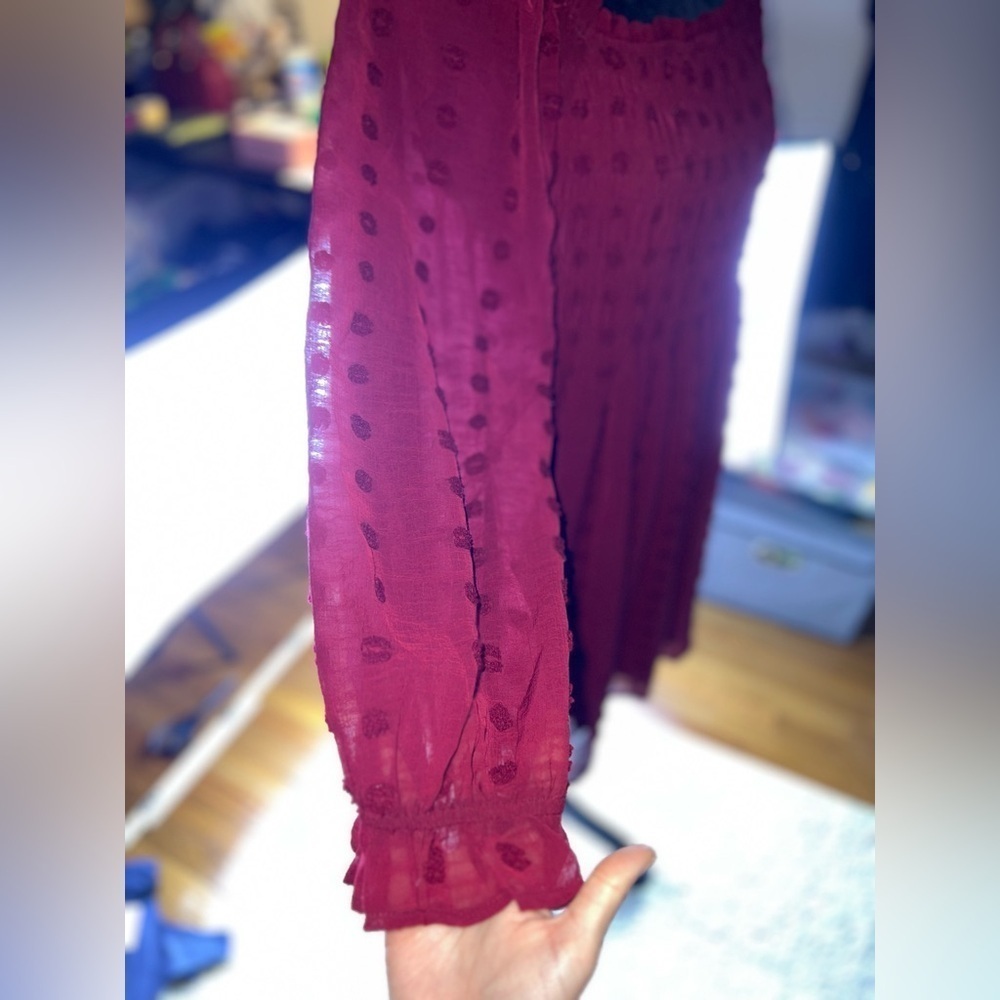 Women’s Large Jodifl Elegant Burgundy Dress NWT - Picture 7 of 8